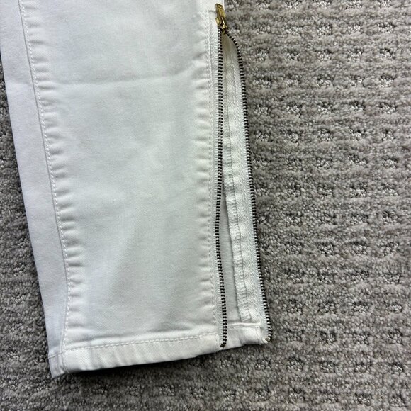 MOSSIMO Denim Legging Pants Women Size 14 White Jeans Zip Bottoms Stretchy - Picture 2 of 12